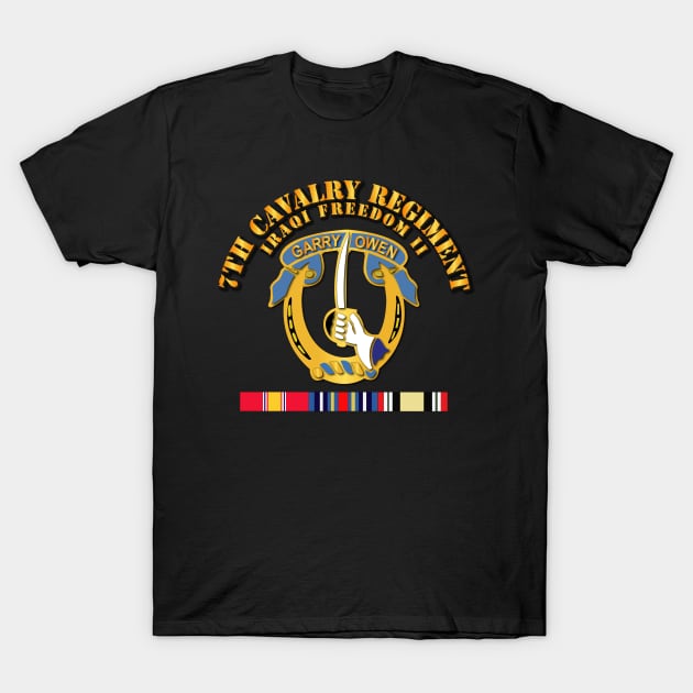 7th Cavalry Regt  - IF - II w Svc Ribbons T-Shirt by twix123844